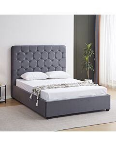 Madison 4'6" Bed - Grey Velvet Fabric