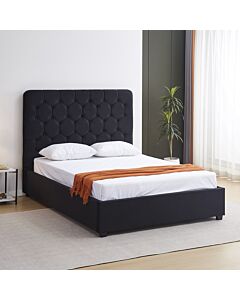 Madison 4'6" Bed - Black Velvet Fabric
