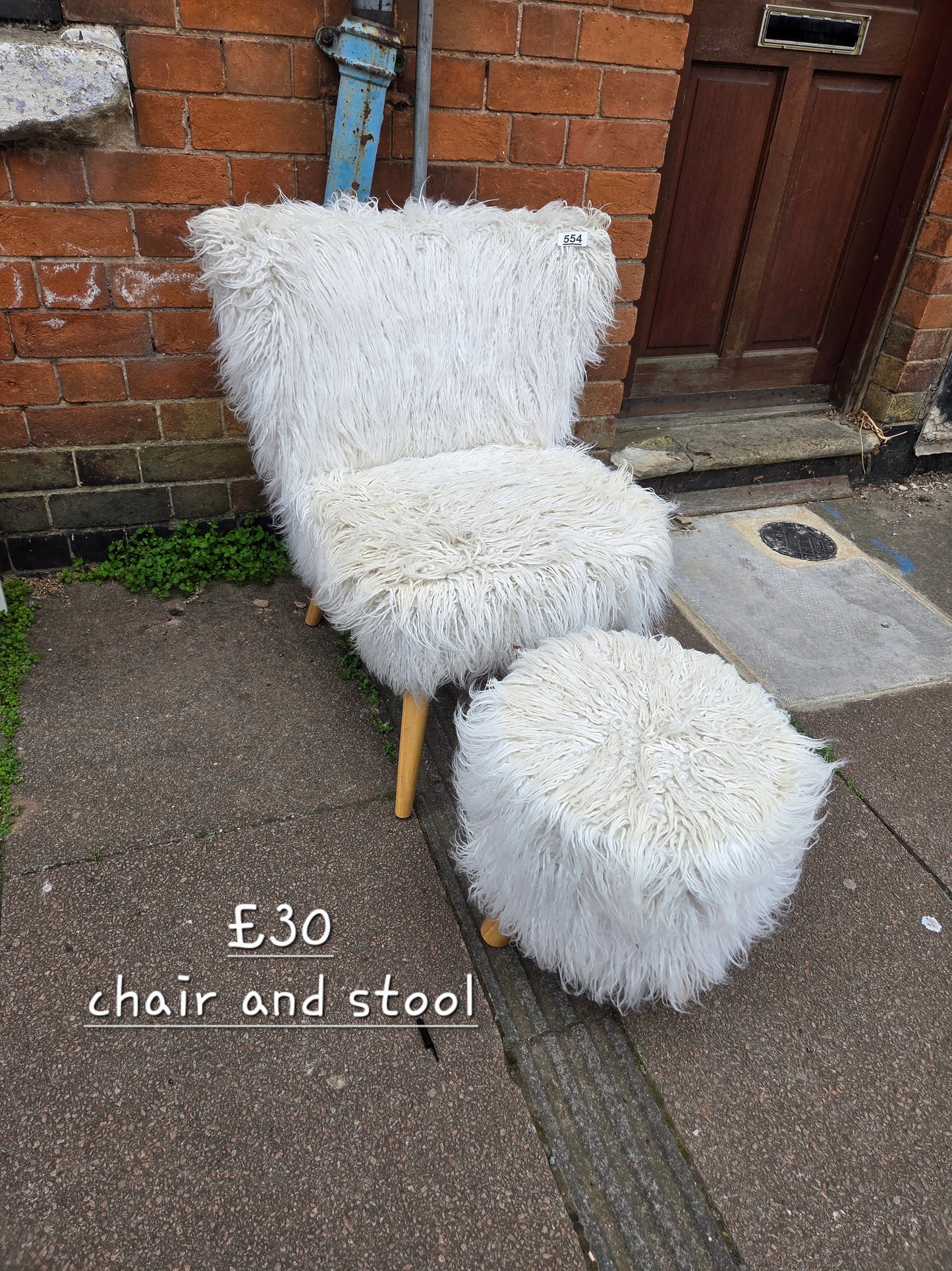 Fluffy chair and stool š Free delivery in Leicester š
