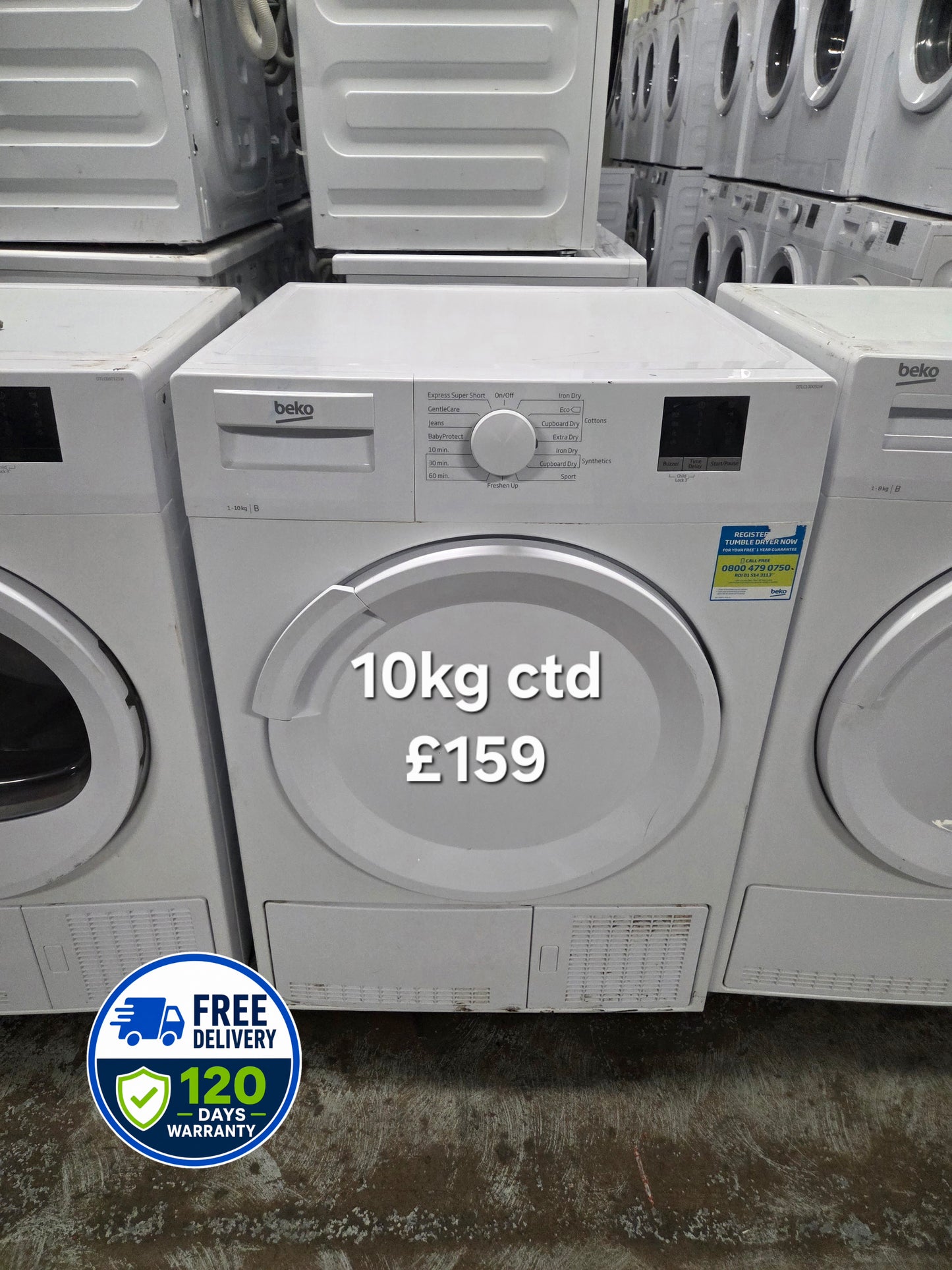 Beko 10kg condenser tumble dryer Refurbished | 120 Day Warranty | Free Delivery