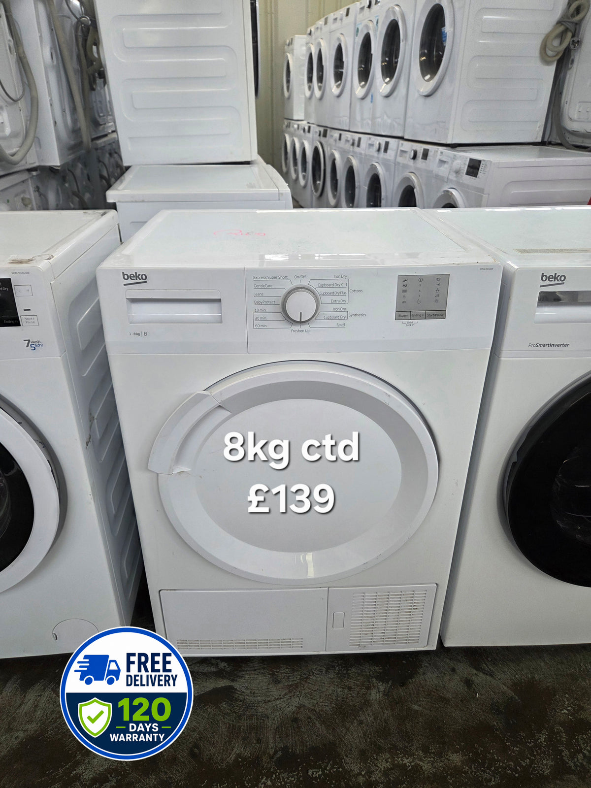 Beko 8kg condenser tumble dryer Refurbished | 120 Day Warranty | Free Delivery