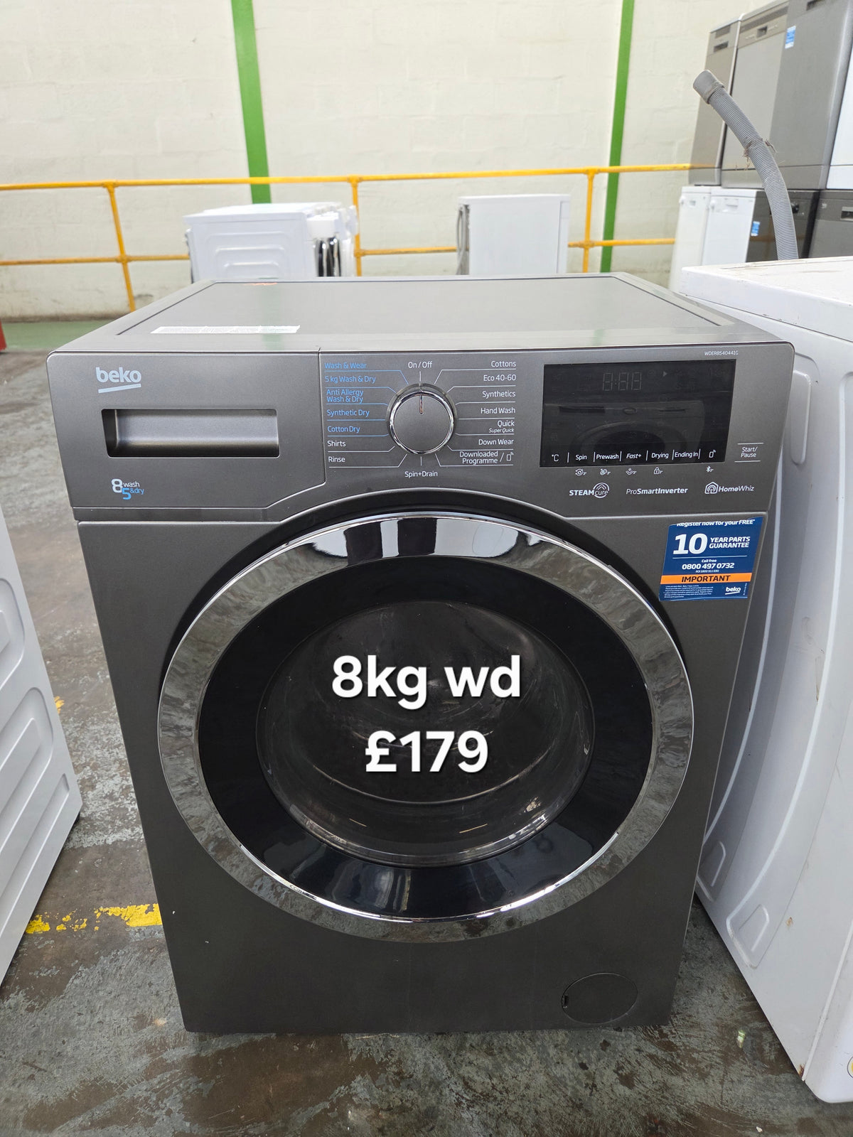 Beko WDER8540441G 8kg Washer Dryer Refurbished | 120 Day Warranty | Free Delivery