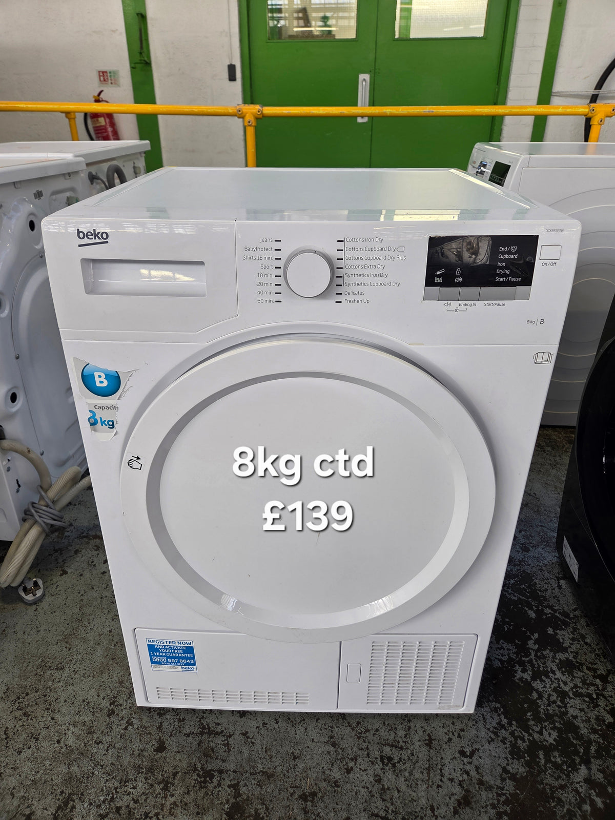 Beko DCX83100W 8kg condenser dryer Refurbished | 120 Day Warranty | Free Delivery