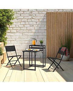 Foldaway 1+2 Garden Set - Black