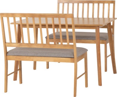 Austin 1+2 Dining Bench Set
Oak Effect/Grey Fabric