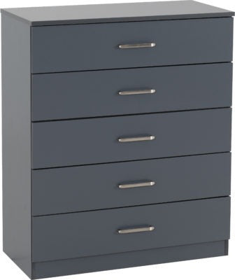 Dakota 5 Drawer Chest
Dark Grey
