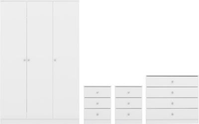 Denver 3 Door Wardrobe Bedroom Set
White Gloss