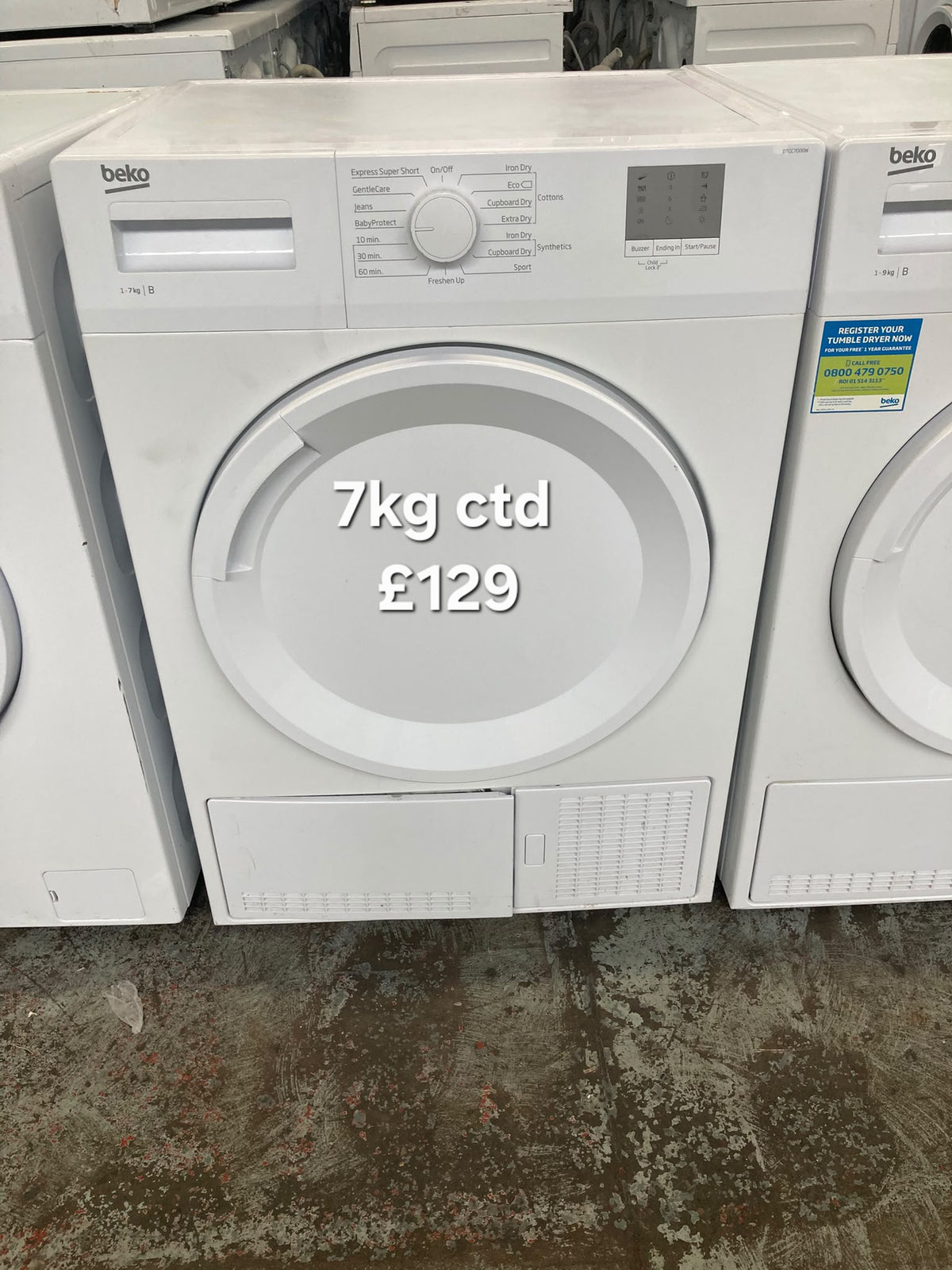 Beko 7kg condenser tumble dryer Refurbished | 120 Day Warranty | Free Delivery