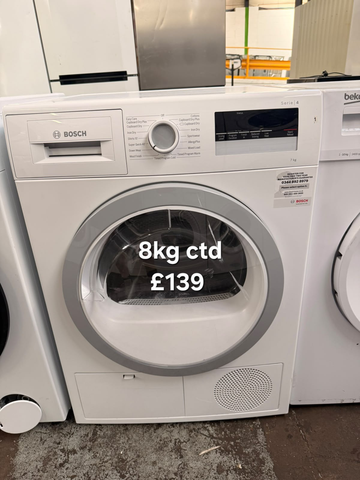 Bosch 8kg condenser tumble dryer Refurbished | 120 Day Warranty | Free Delivery