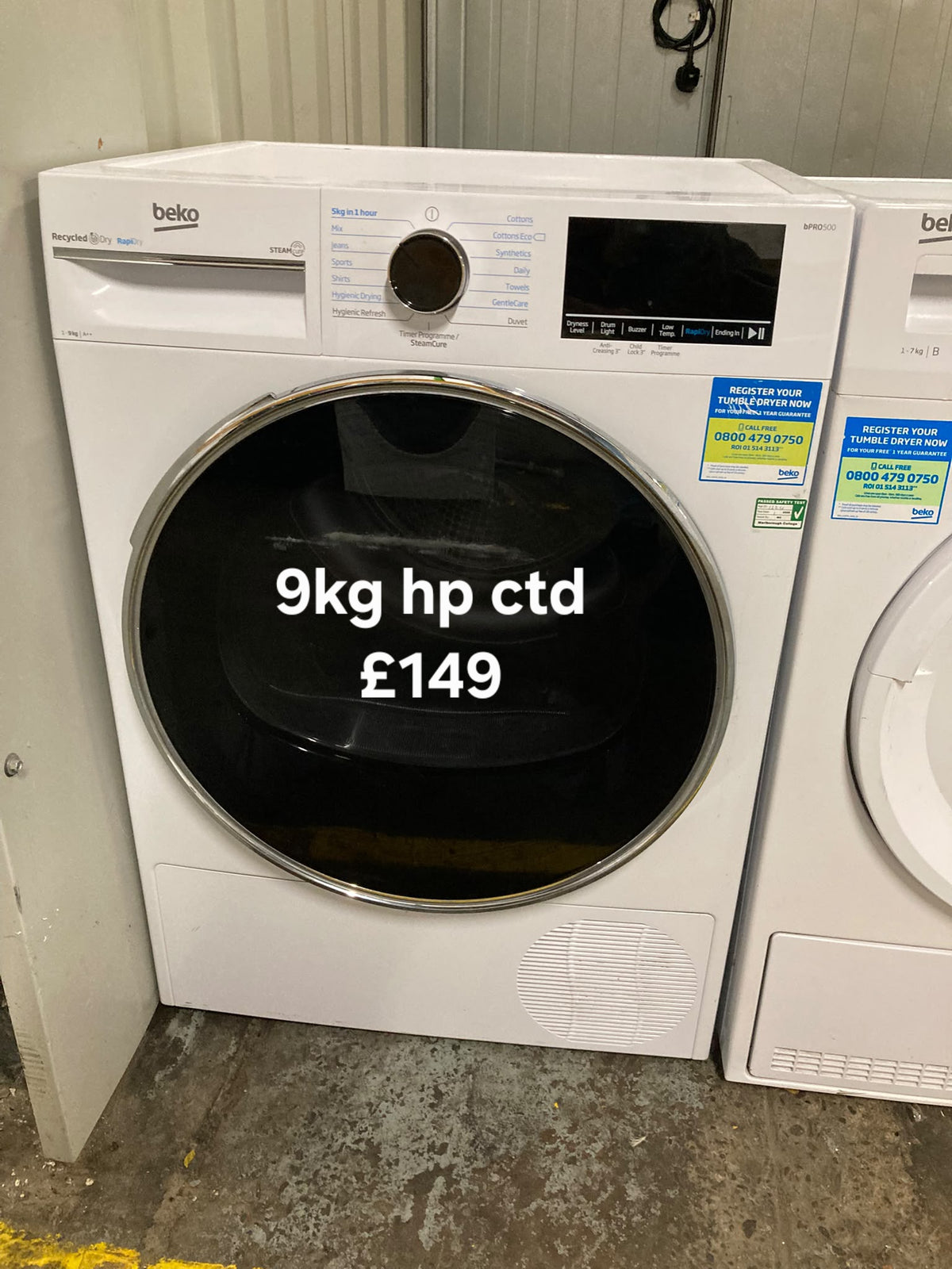 Beko 9kg heat pump condenser dryer Refurbished | 120 Day Warranty | Free Delivery
