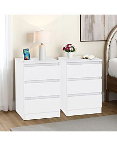 Malvern 3 Drawer Bedside (PAIR)
