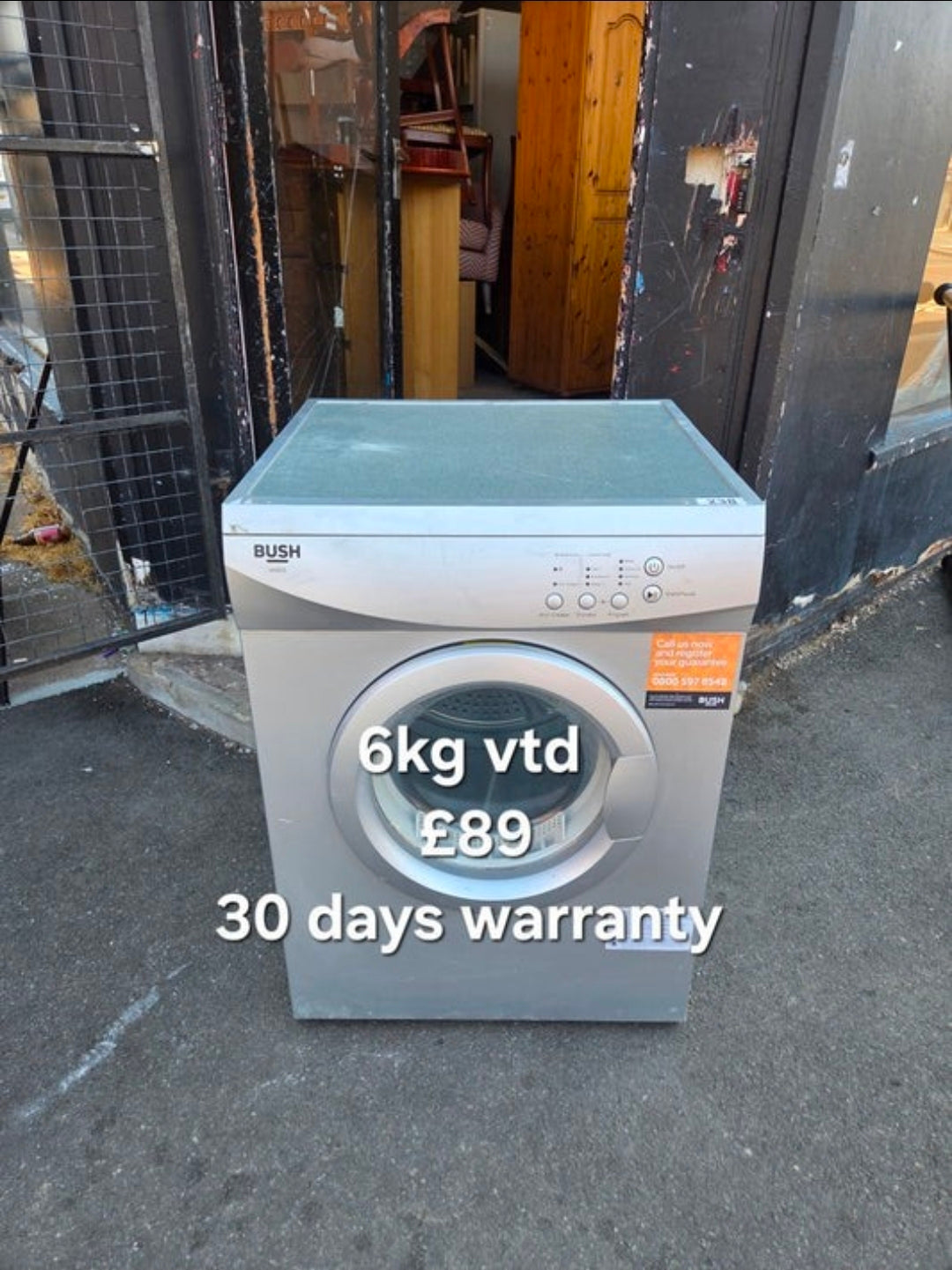 Bush 6kg vented dryer Refurbished | 30 Day Warranty | Free Delivery