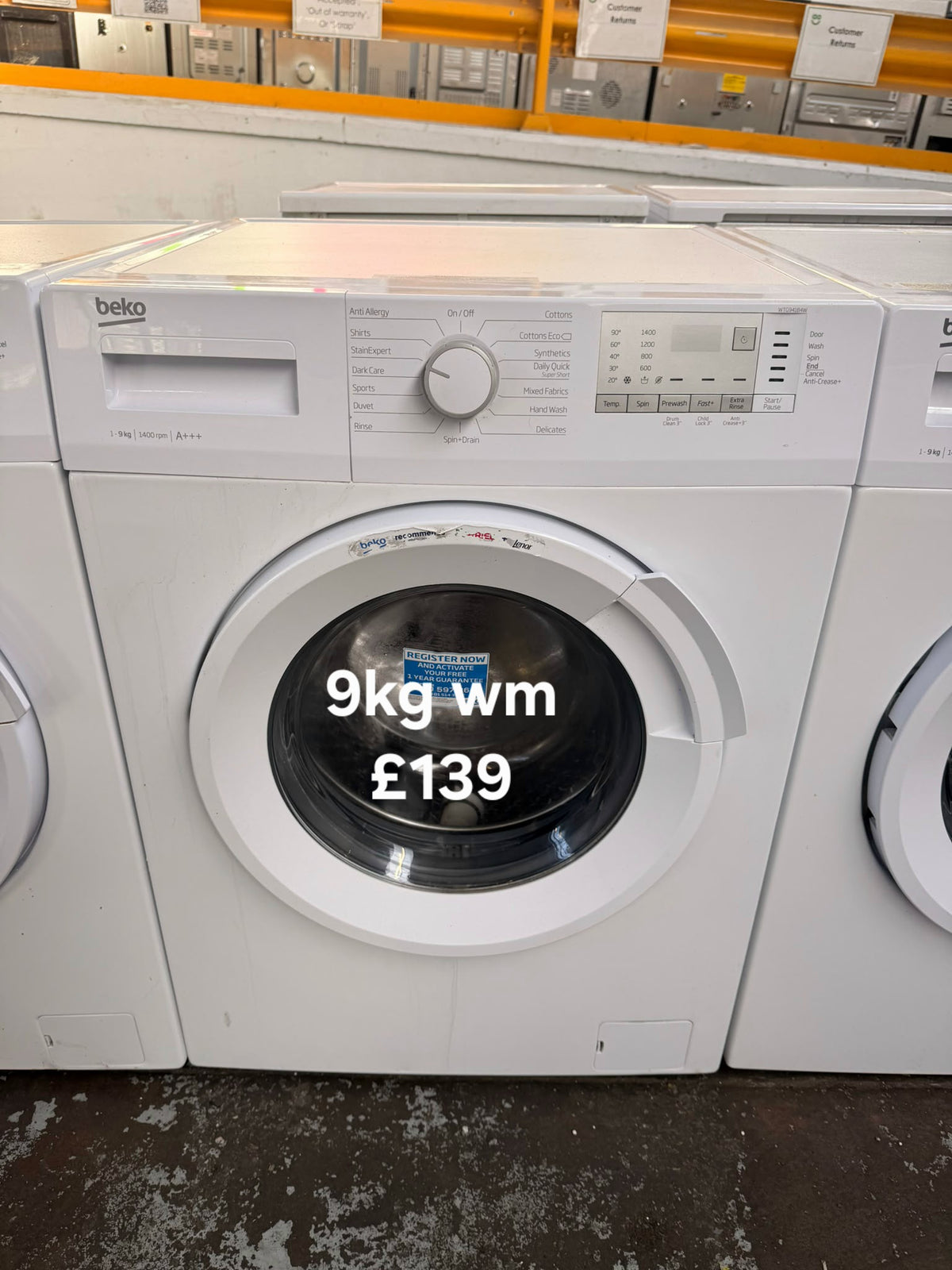 Beko 9kg washing machine Refurbished | 120 Day Warranty | Free Delivery