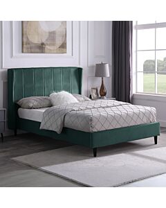 Amelia 4'6" Bed - Green Velvet Fabric