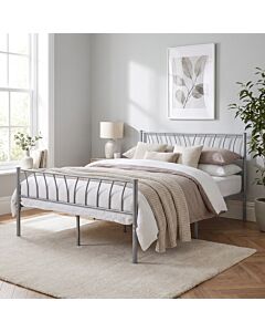 Harlow 4'6" Bed - Silver