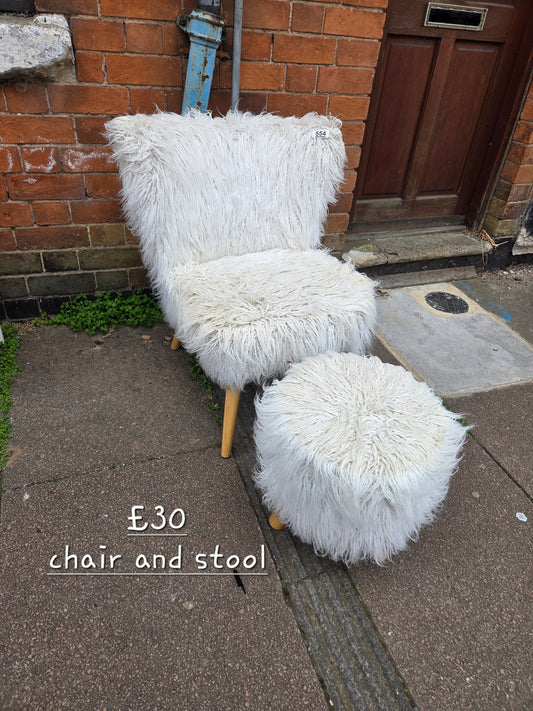 Fluffy chair and stool 🌟 Free delivery in Leicester 🌟