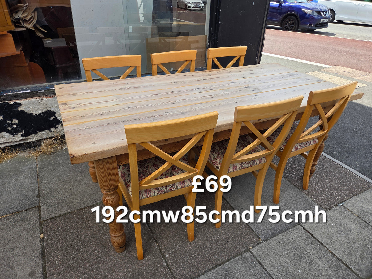 Large Wooden Dining Table and 6 Chairs 🌟 Free delivery in Leicester 🌟