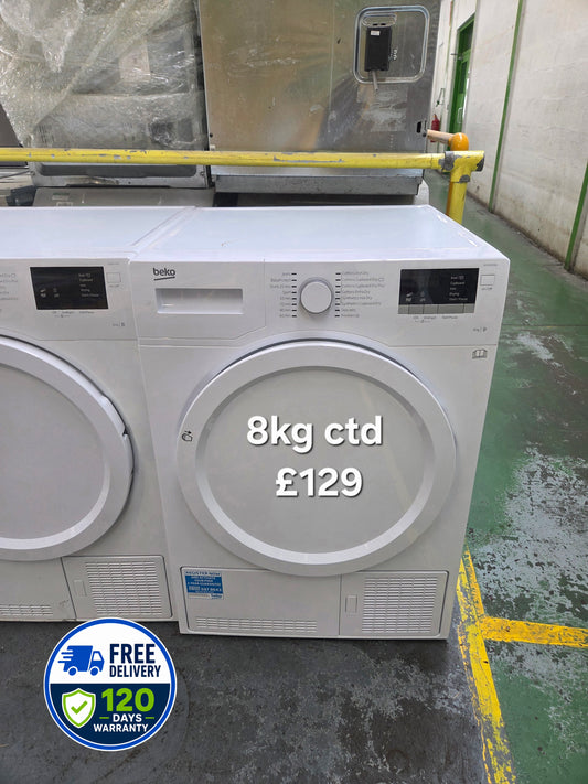 Beko 8kg condenser tumble dryer Refurbished | 120 Day Warranty | Free Delivery