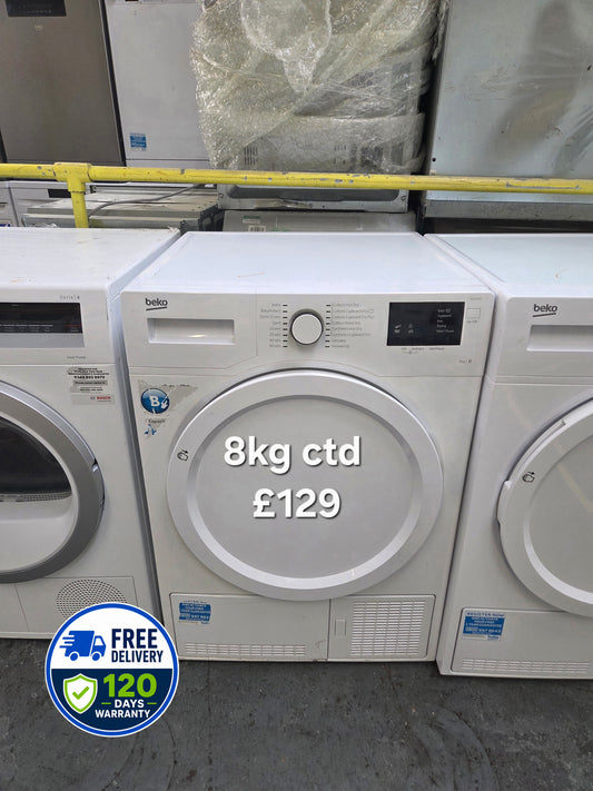 Beko 8kg condenser tumble dryer Refurbished | 120 Day Warranty | Free Delivery