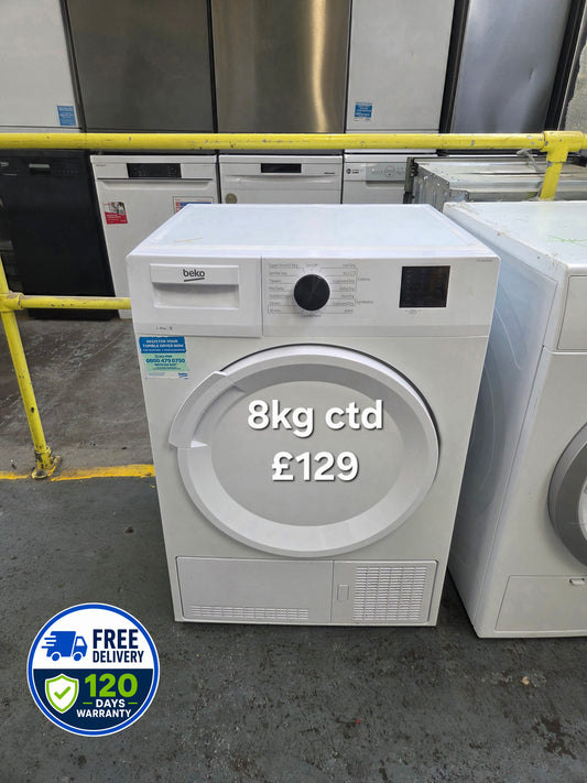 Beko 8kg condenser tumble dryer Refurbished | 120 Day Warranty | Free Delivery