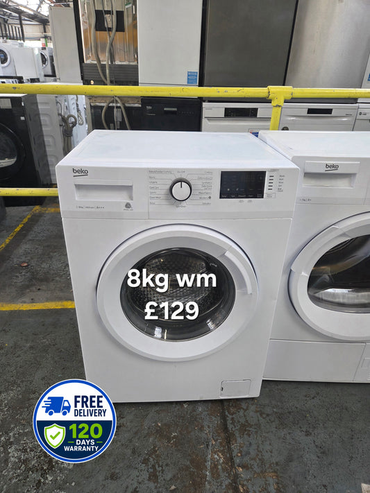 Beko 8kg washing machine Refurbished | 120 Day Warranty | Free Delivery