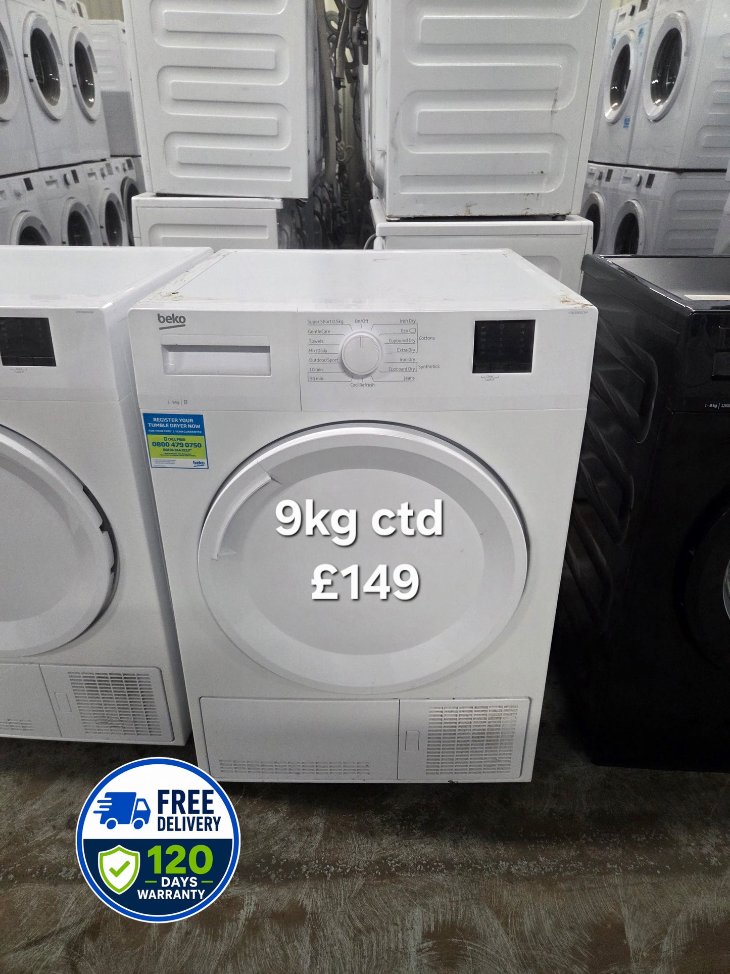 Beko 9kg condenser dryer Refurbished | 120 Day Warranty | Free Delivery