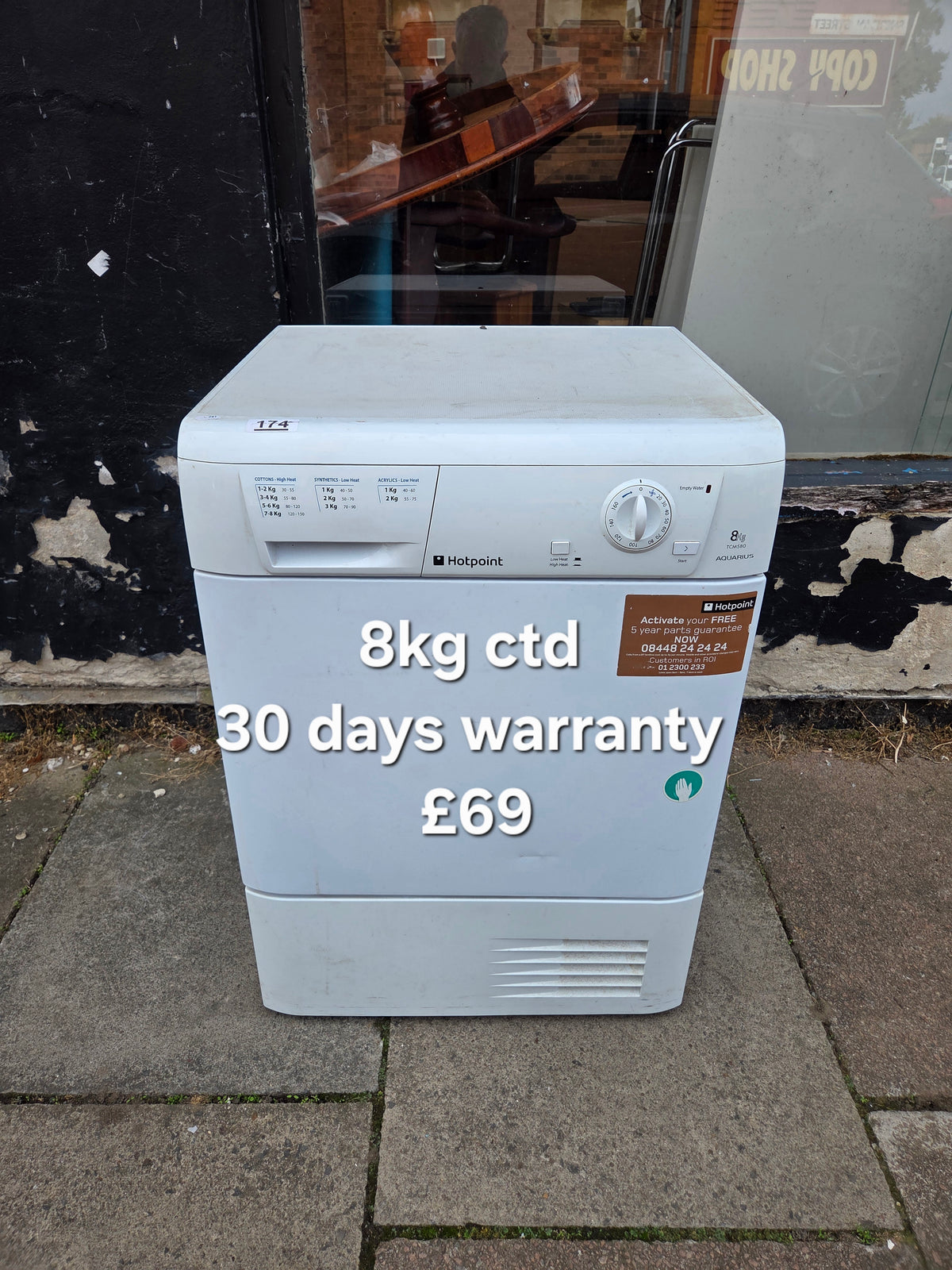 Hotpoint 8kg condenser tumble dryer Refurbished | 30 Day Warranty | Free Delivery