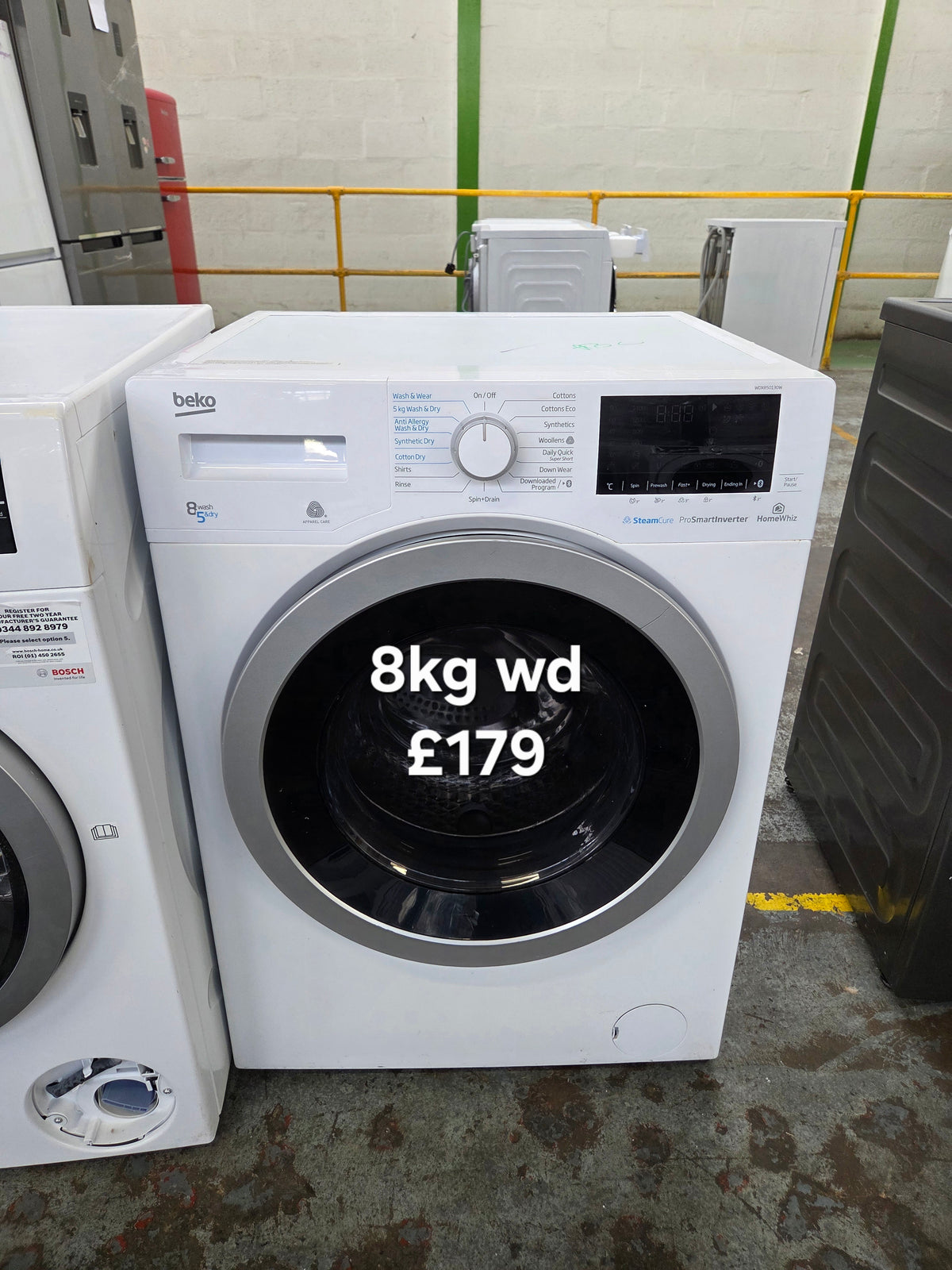 Beko WDX850130W 8kg Washer Dryer Refurbished | 120 Day Warranty | Free Delivery