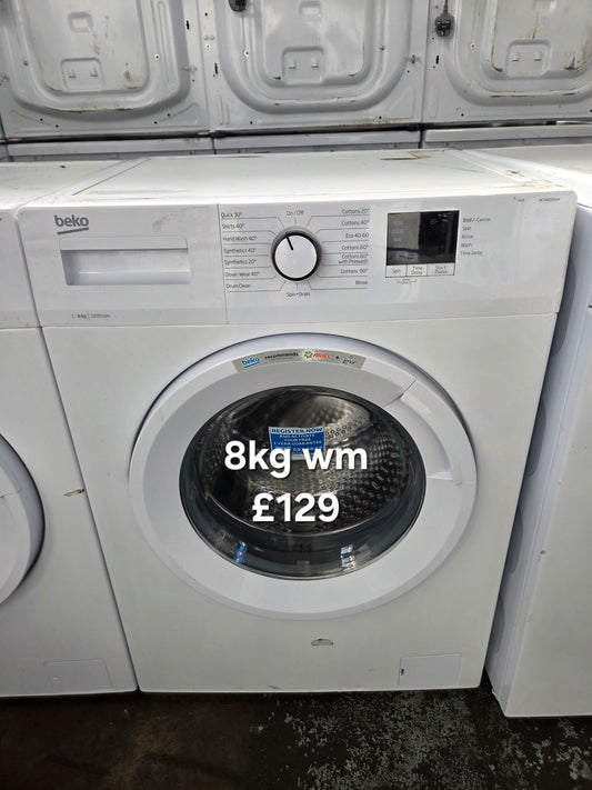 Beko WTK82041W 8kg washing machine Refurbished | 120 Day Warranty | Free Delivery