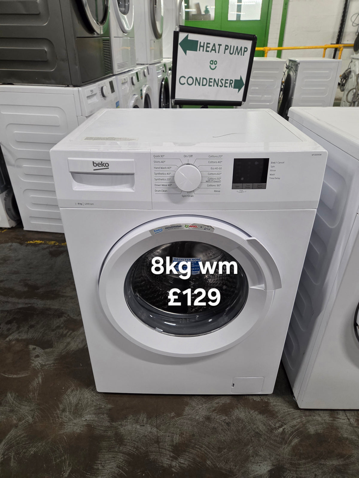 Beko WTL82051W 8kg washing machine Refurbished | 120 Day Warranty | Free Delivery