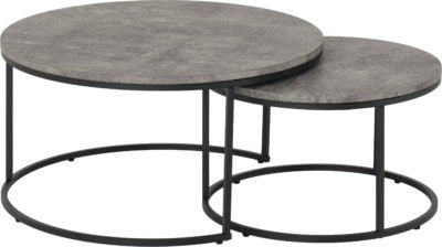 Athens Round Coffee Table Set
Concrete Effect/Black