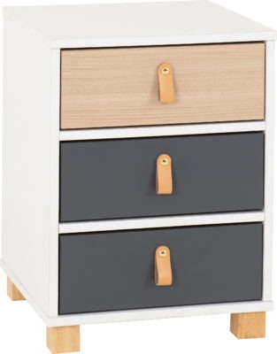 Brooklyn 3 Drawer Bedside
Oak Effect/Grey