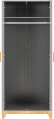 Cleveland 2 Door Wardrobe
White/Grey Metal Effect