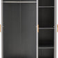 Cleveland 3 Door Wardrobe
White/Grey Metal Effect
