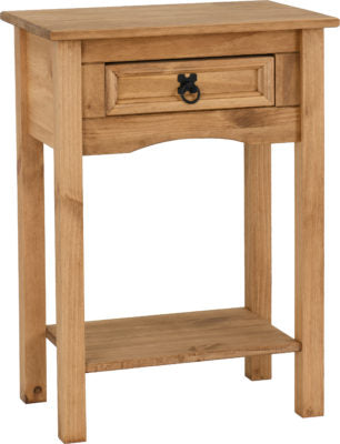 Corona 1 Drawer Console Table with Shelf
Distressed Waxed Pine