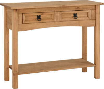 Corona 2 Drawer Console Table With Shelf
Distressed Waxed Pine