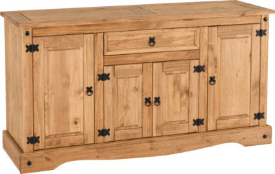 Corona 4 Door 1 Drawer Sideboard
Distressed Waxed Pine