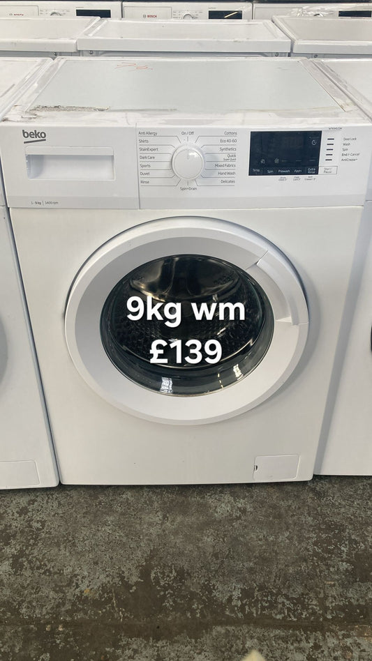 Beko 9kg washing machine 🌟 Free Delivery 🌟 120 Days Warranty 🌟