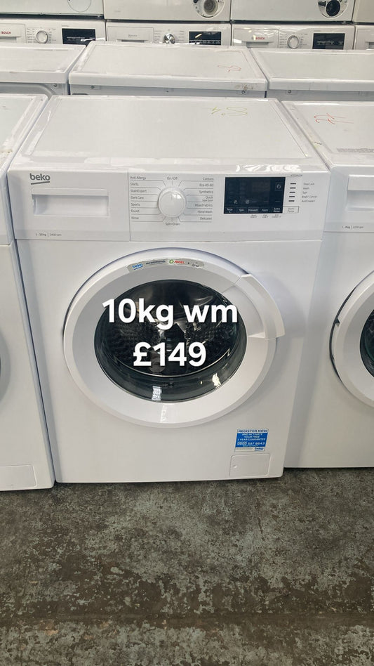 Beko 10kg washing machine 🌟 Free Delivery 🌟 120 Days Warranty 🌟