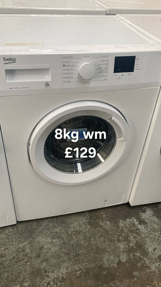 Beko 8kg washing machine 🌟 Free Delivery 🌟 120 Days Warranty 🌟