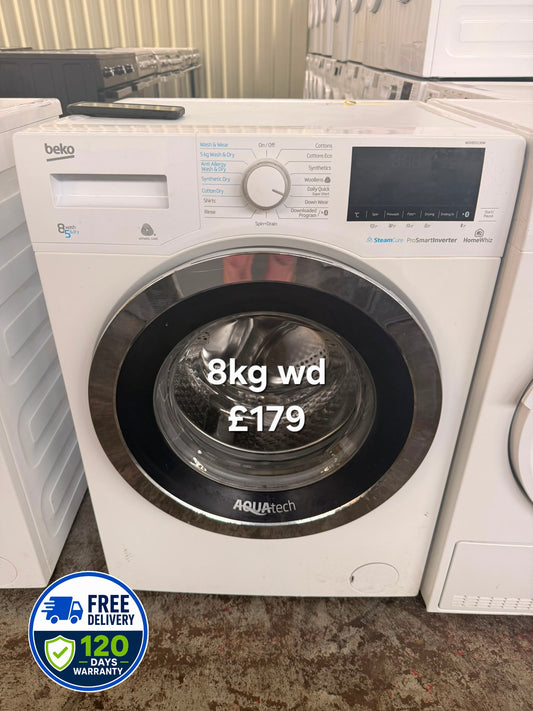 Beko 8kg Washer Dryer 🌟 Free Delivery 🌟 120 Days Warranty 🌟