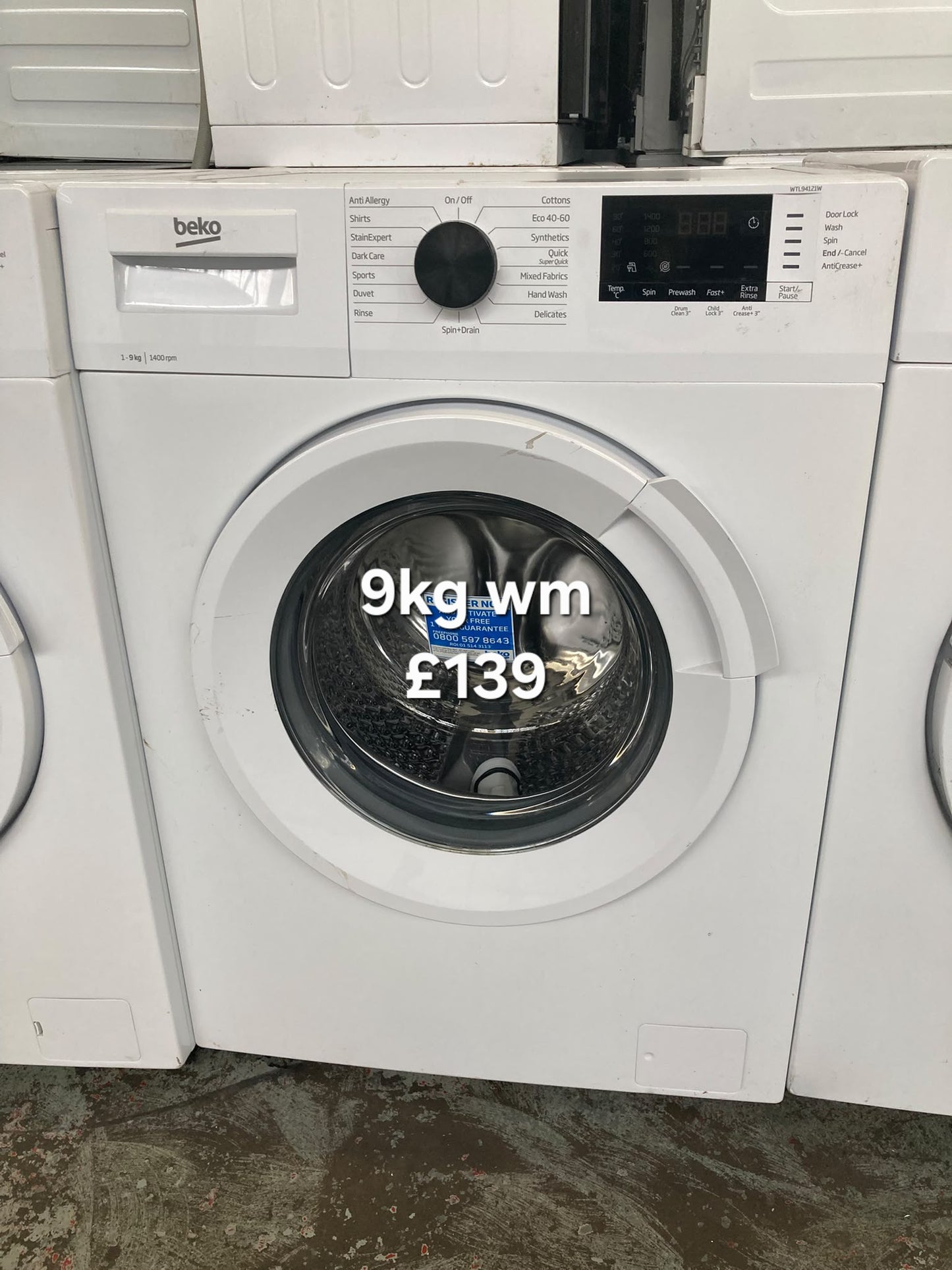 Beko 9kg washing machine Refurbished | 120 Day Warranty | Free Delivery