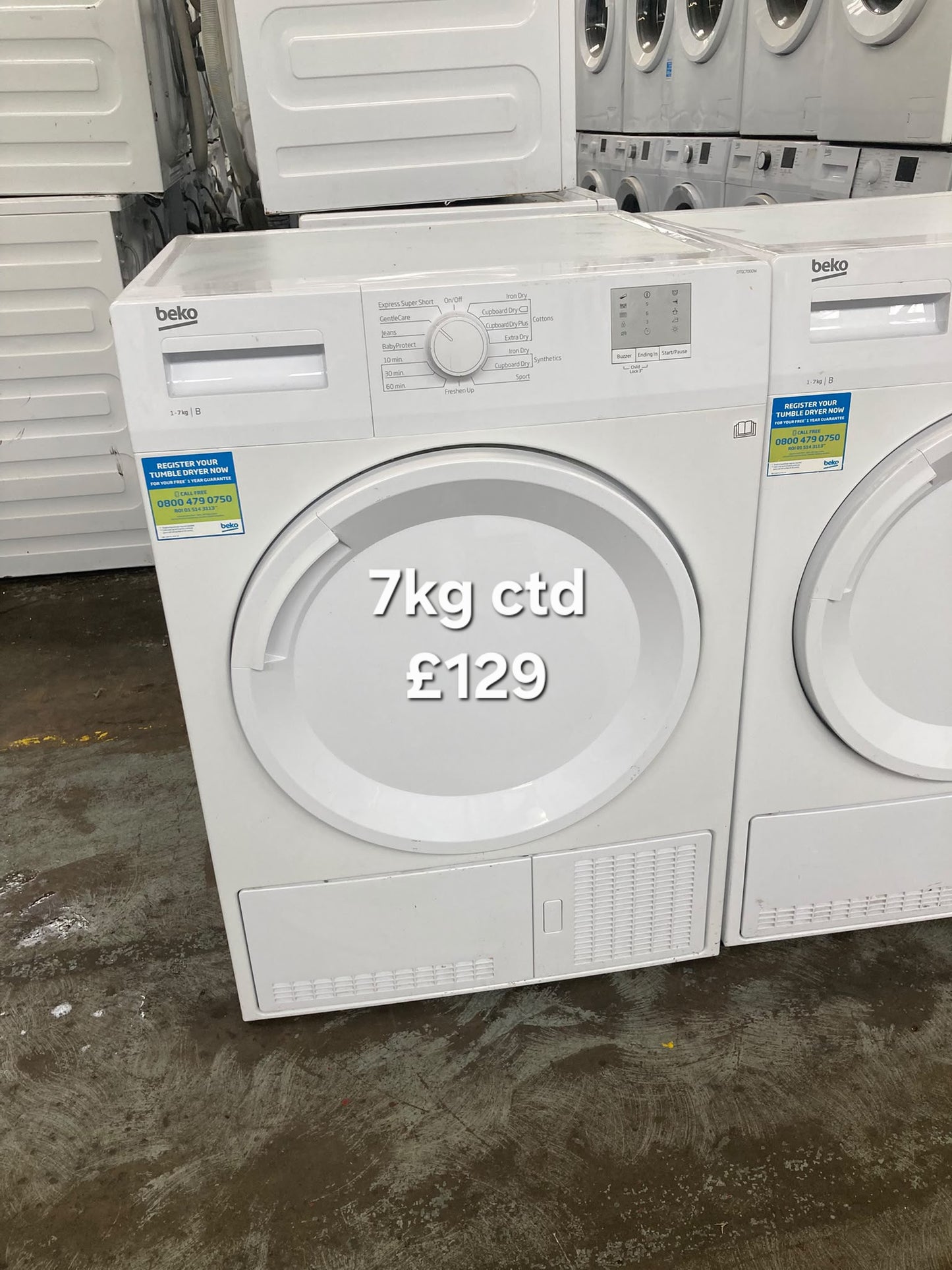 Beko 7kg condenser tumble dryer Refurbished | 120 Day Warranty | Free Delivery