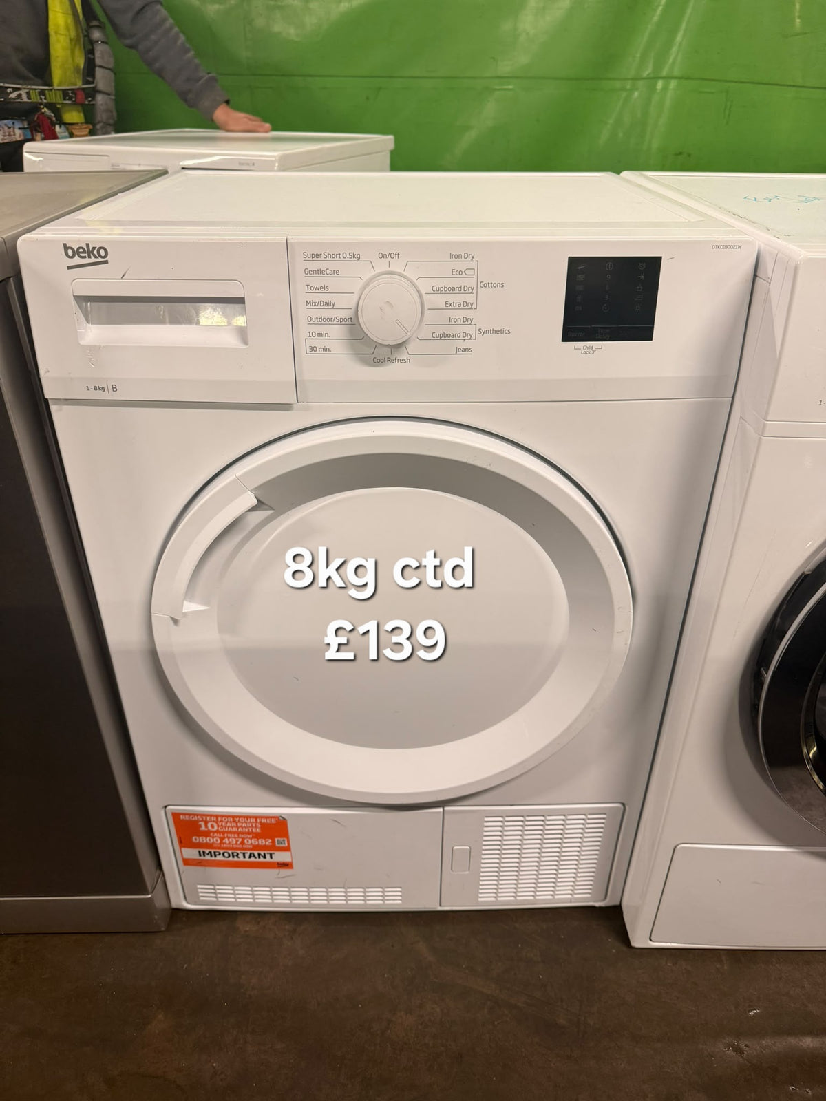 Beko 8kg condenser tumble dryer Refurbished | 120 Day Warranty | Free Delivery