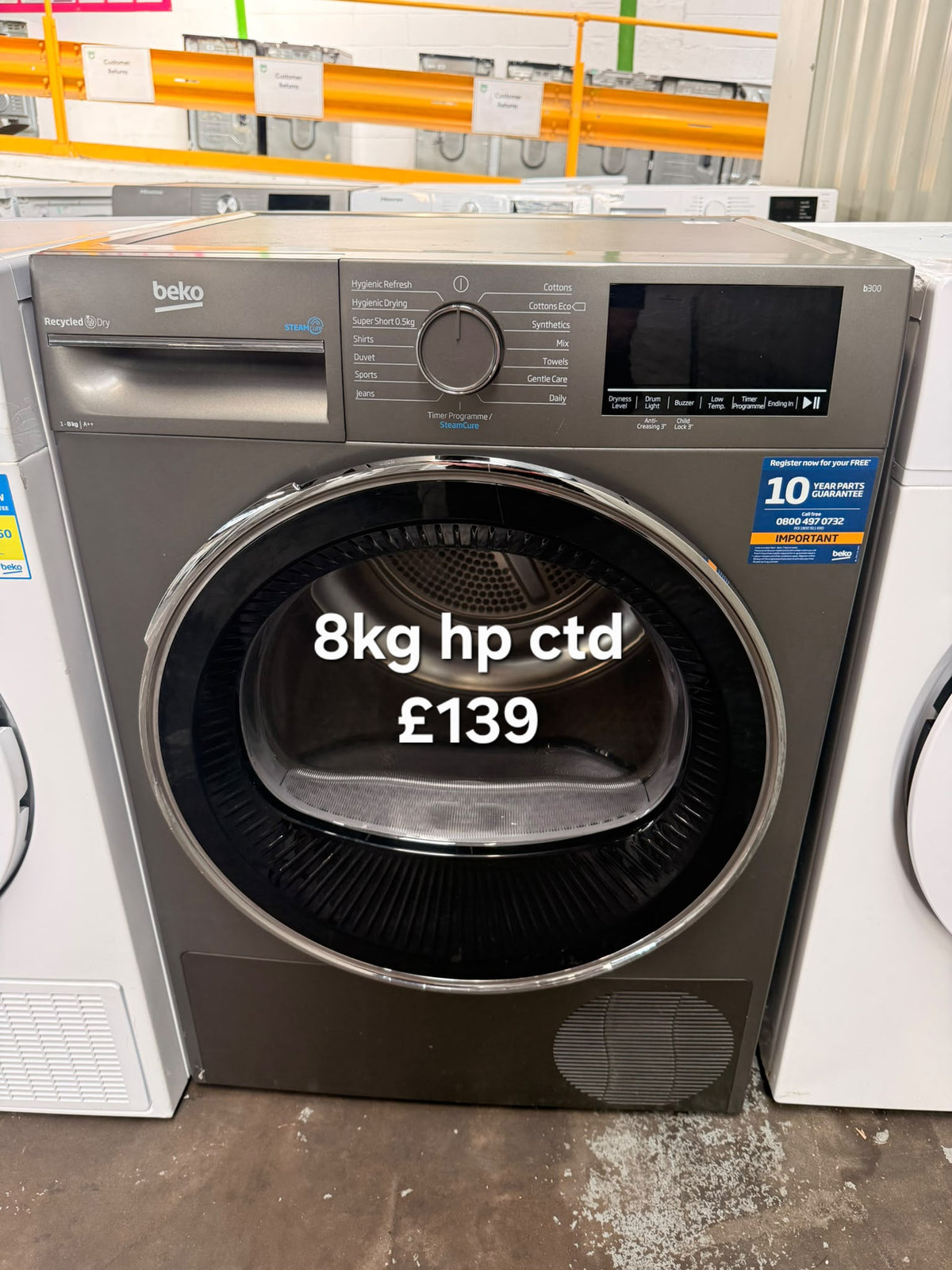 Beko 8kg heat pump condenser dryer Refurbished | 120 Day Warranty | Free Delivery