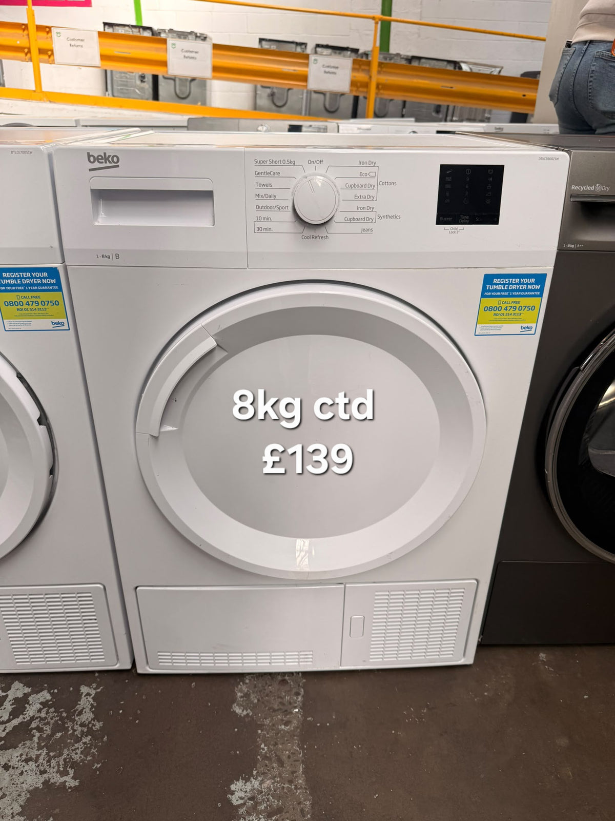 Beko 8kg condenser tumble dryer Refurbished | 120 Day Warranty | Free Delivery