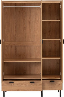Leon 3 Door 2 Drawer Wardrobe
Medium Oak Effect