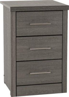 Lisbon 3 Drawer Bedside Chest
Black Wood Grain