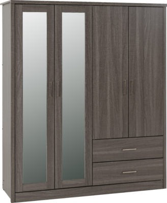 Lisbon 4 Door Wardrobe
Black Wood Grain