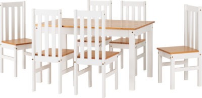 Ludlow 1+6 Dining Set
White/Oak Lacquer